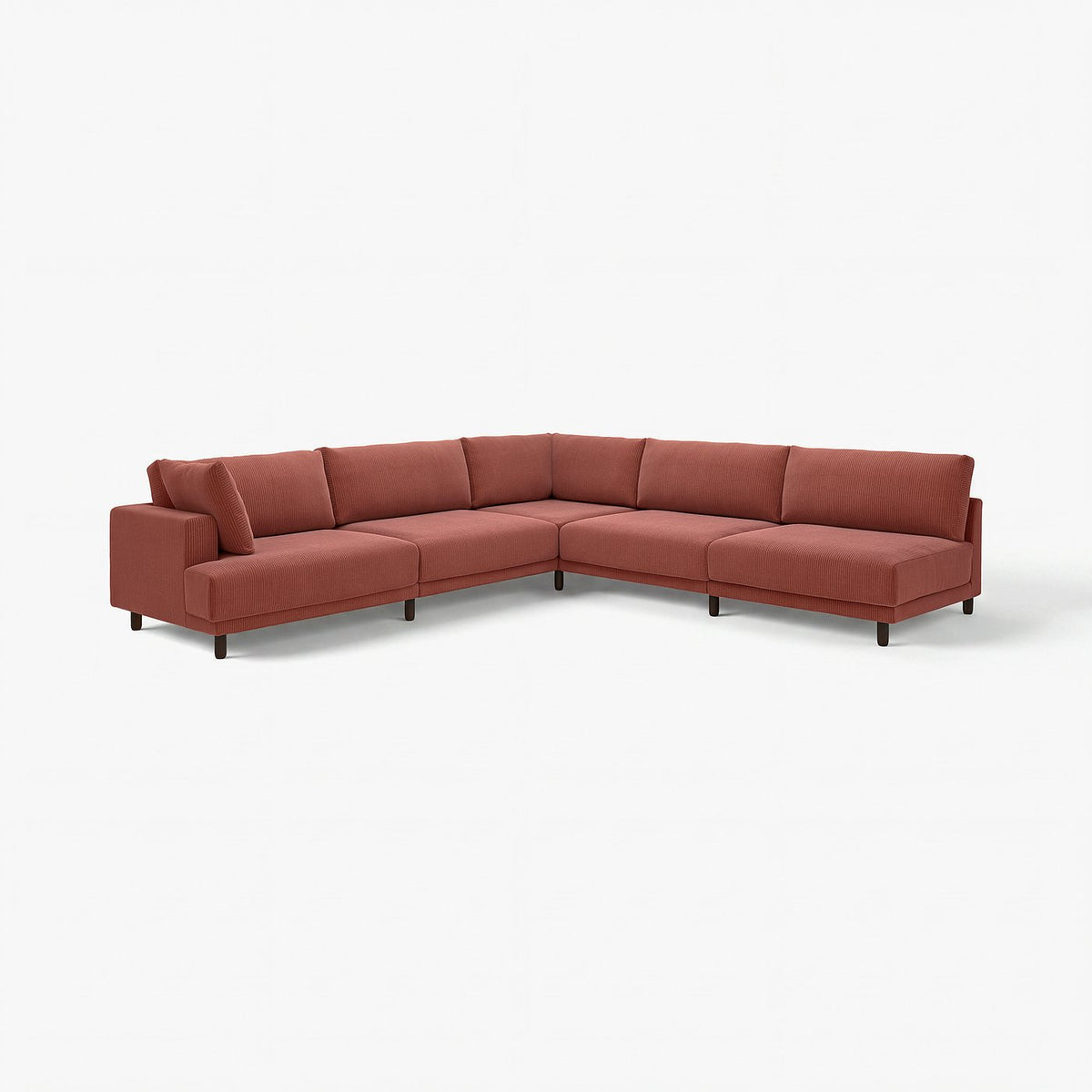 UPPÅKRA modular corner sofa, 6 seat, with open end, right/Samsala brown-red, 325x95 cm