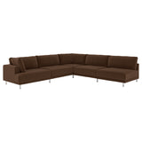 UPPÅKRA modular corner sofa, 6 seat, with open end, right/Samsala dark brown, 325x95 cm