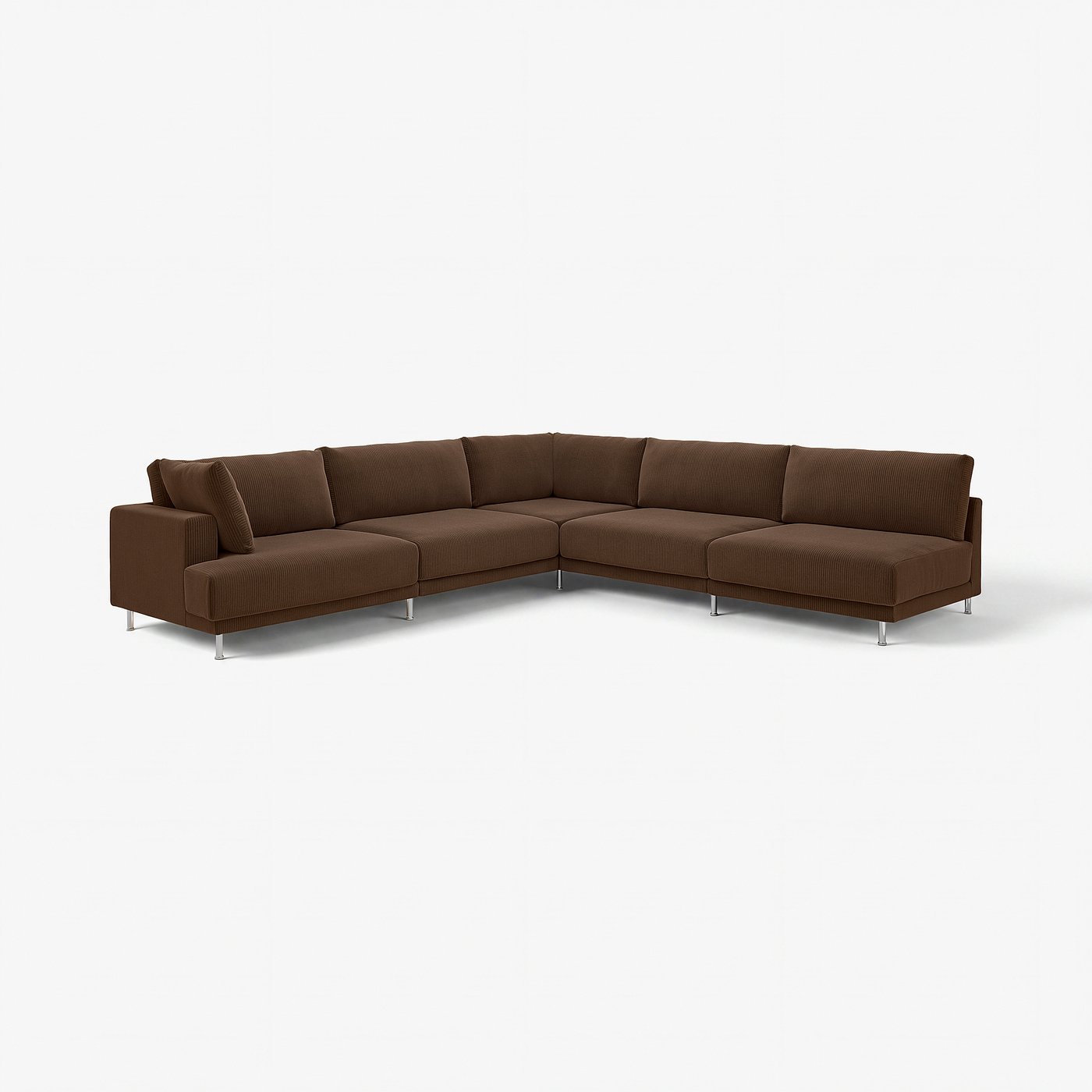 UPPÅKRA modular corner sofa, 6 seat, with open end, right/Samsala dark brown, 325x95 cm