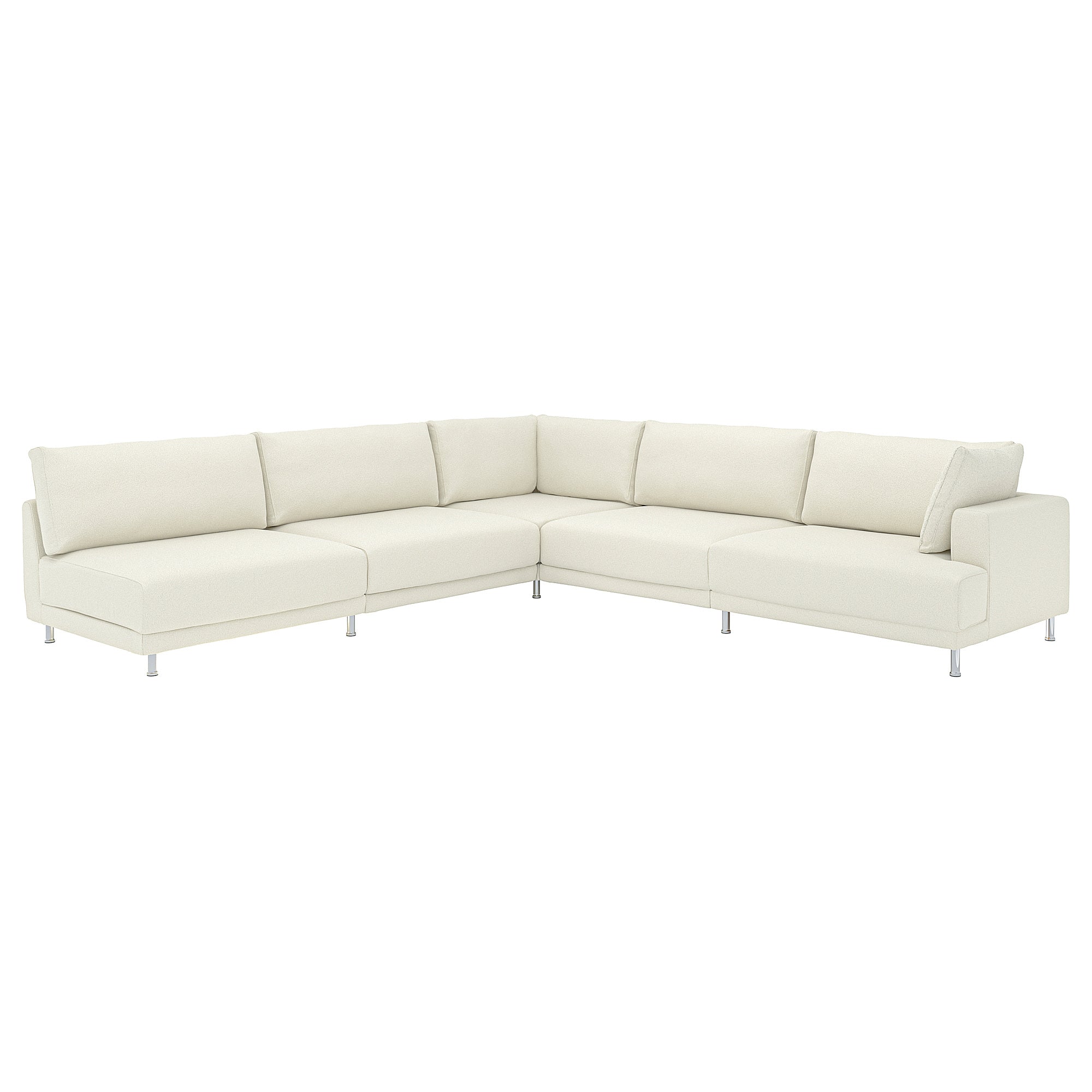 UPPÅKRA modular corner sofa, 6 seat, with open end, left/Axvall off-white, 342x95 cm
