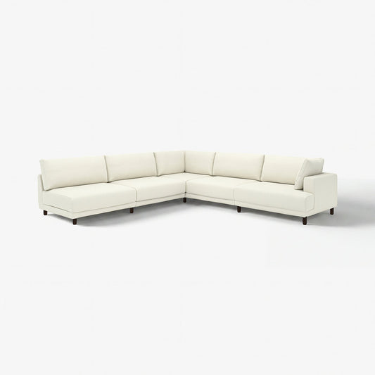 UPPÅKRA modular corner sofa, 6 seat, with open end, left/Axvall off-white