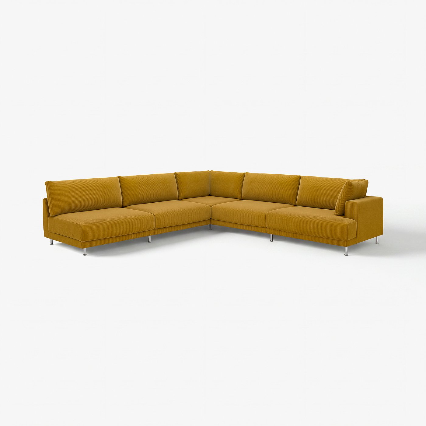 UPPÅKRA modular corner sofa, 6 seat, with open end, left/Samsala yellow-brown