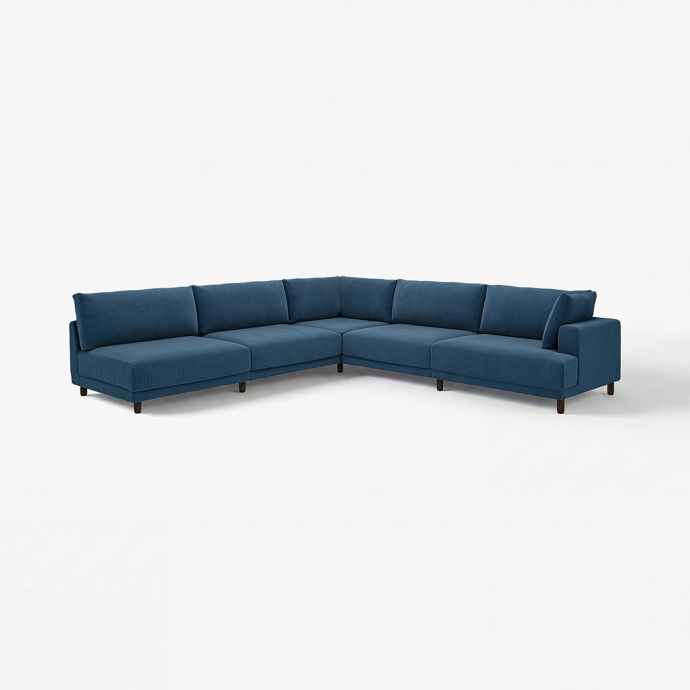 UPPÅKRA modular corner sofa, 6 seat, with open end, left/Samsala dark blue