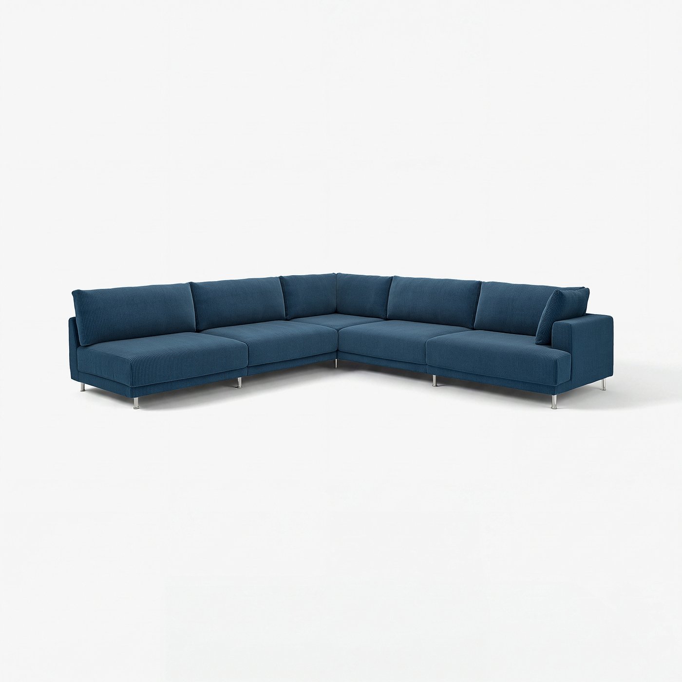 UPPÅKRA modular corner sofa, 6 seat, with open end, left/Samsala dark blue