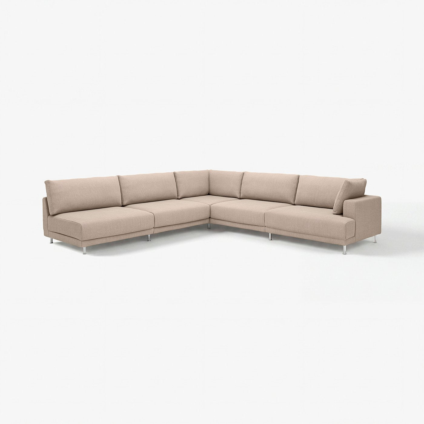 UPPÅKRA modular corner sofa, 6 seat, with open end, left/Samsala grey-beige