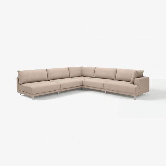 UPPÅKRA modular corner sofa, 6 seat, with open end, left/Samsala grey-beige