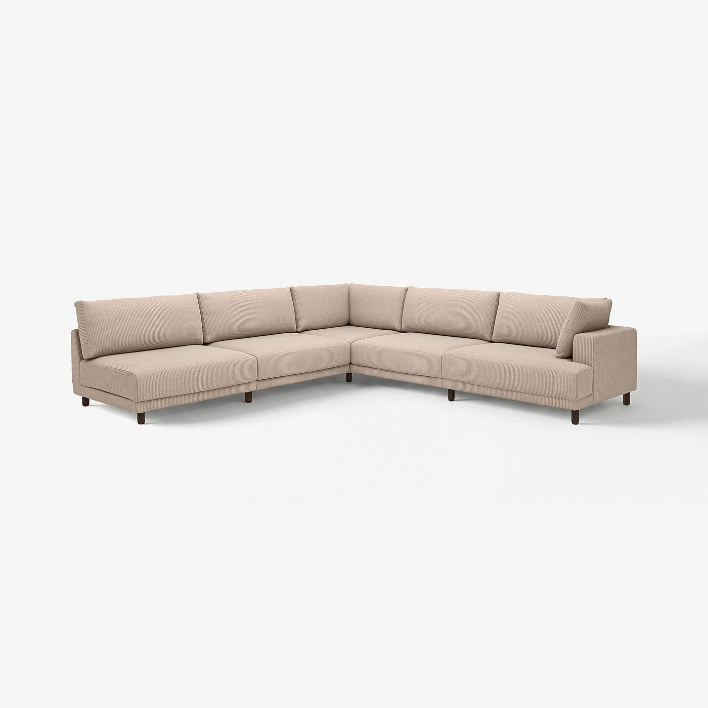 UPPÅKRA modular corner sofa, 6 seat, with open end, left/Samsala grey-beige, 342x95 cm