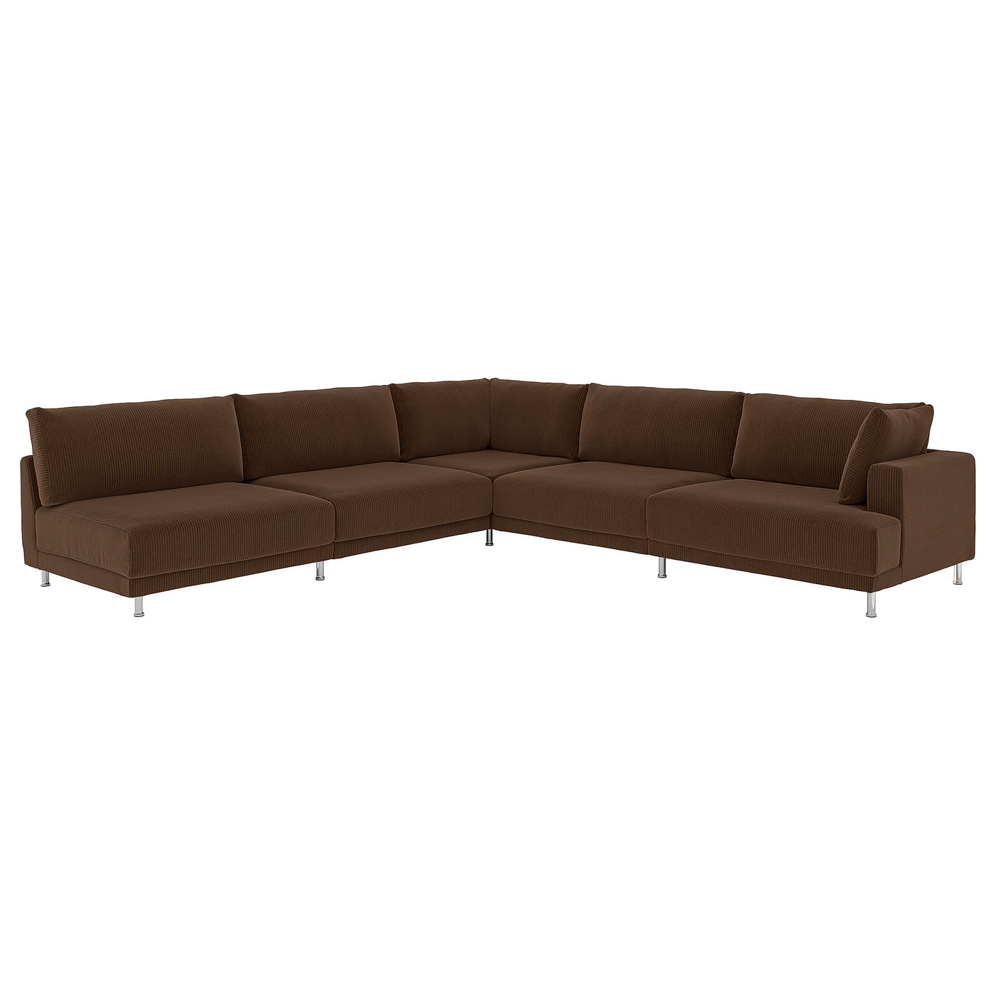 UPPÅKRA modular corner sofa, 6 seat, with open end, left/Samsala dark brown, 342x95 cm