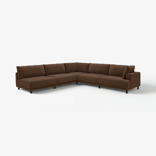 UPPÅKRA modular corner sofa, 6 seat, with open end, left/Samsala dark brown