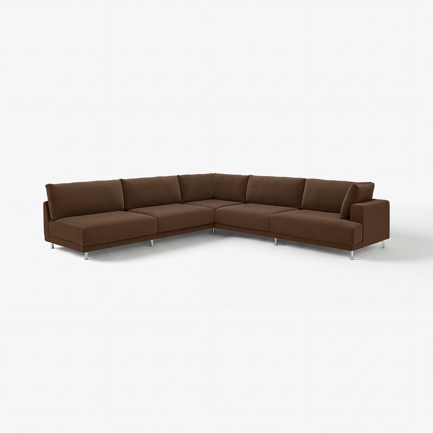 UPPÅKRA modular corner sofa, 6 seat, with open end, left/Samsala dark brown, 342x95 cm