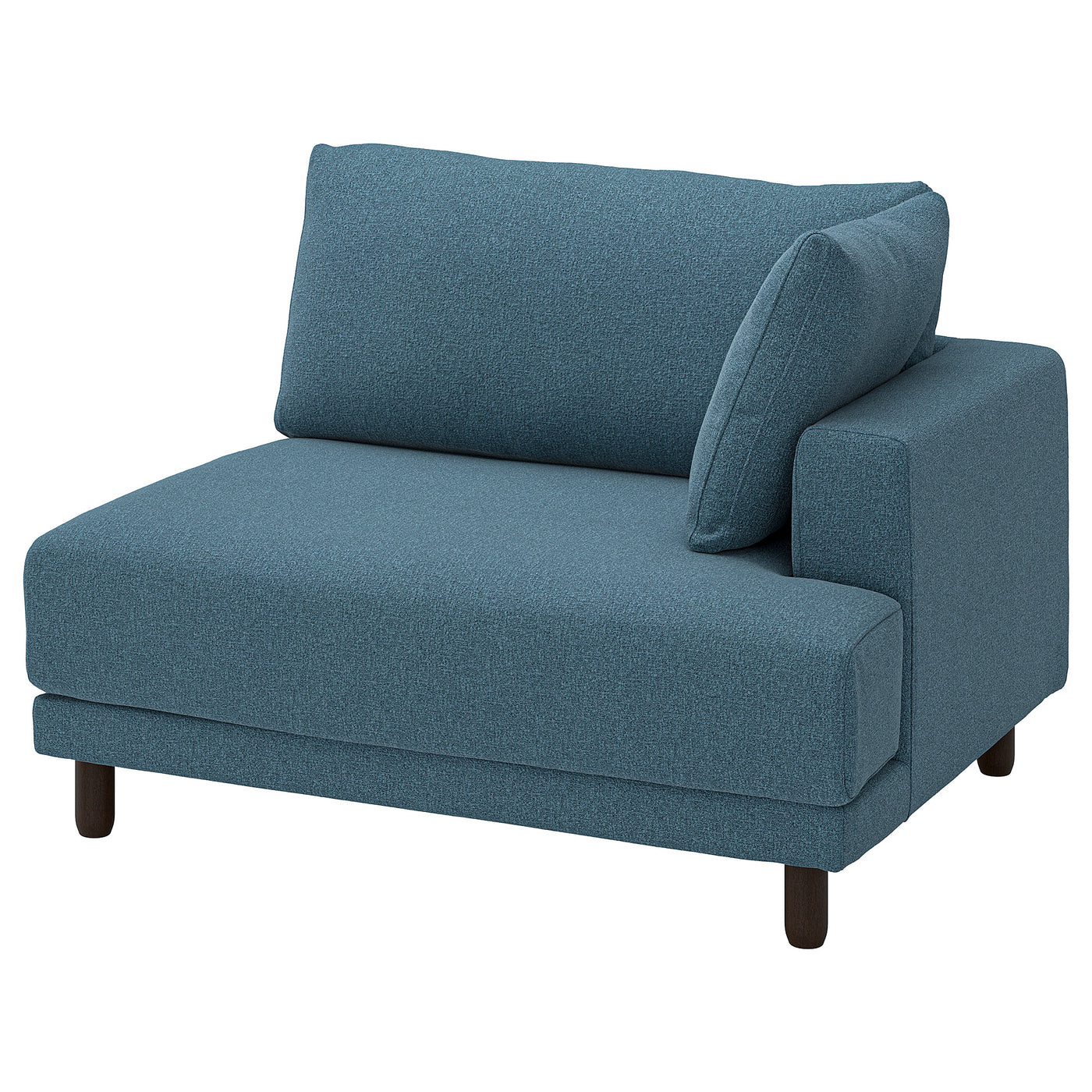 UPPÅKRA 1.5-seat module, with armrest right/Axvall dark grey-blue, 127x95x107 cm