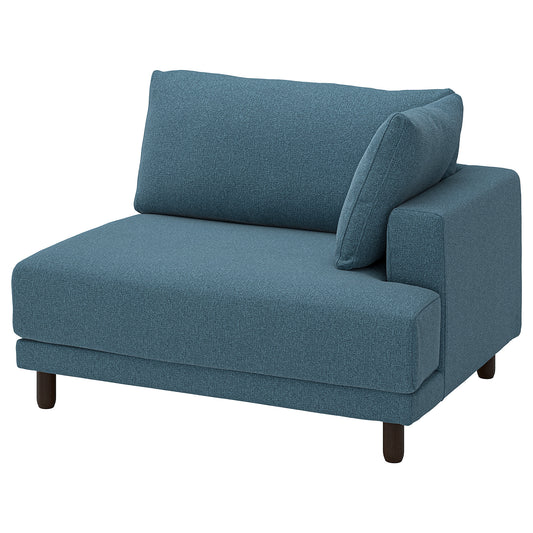 UPPÅKRA 1.5-seat module, with armrest right/Axvall dark grey-blue, 127x95x107 cm