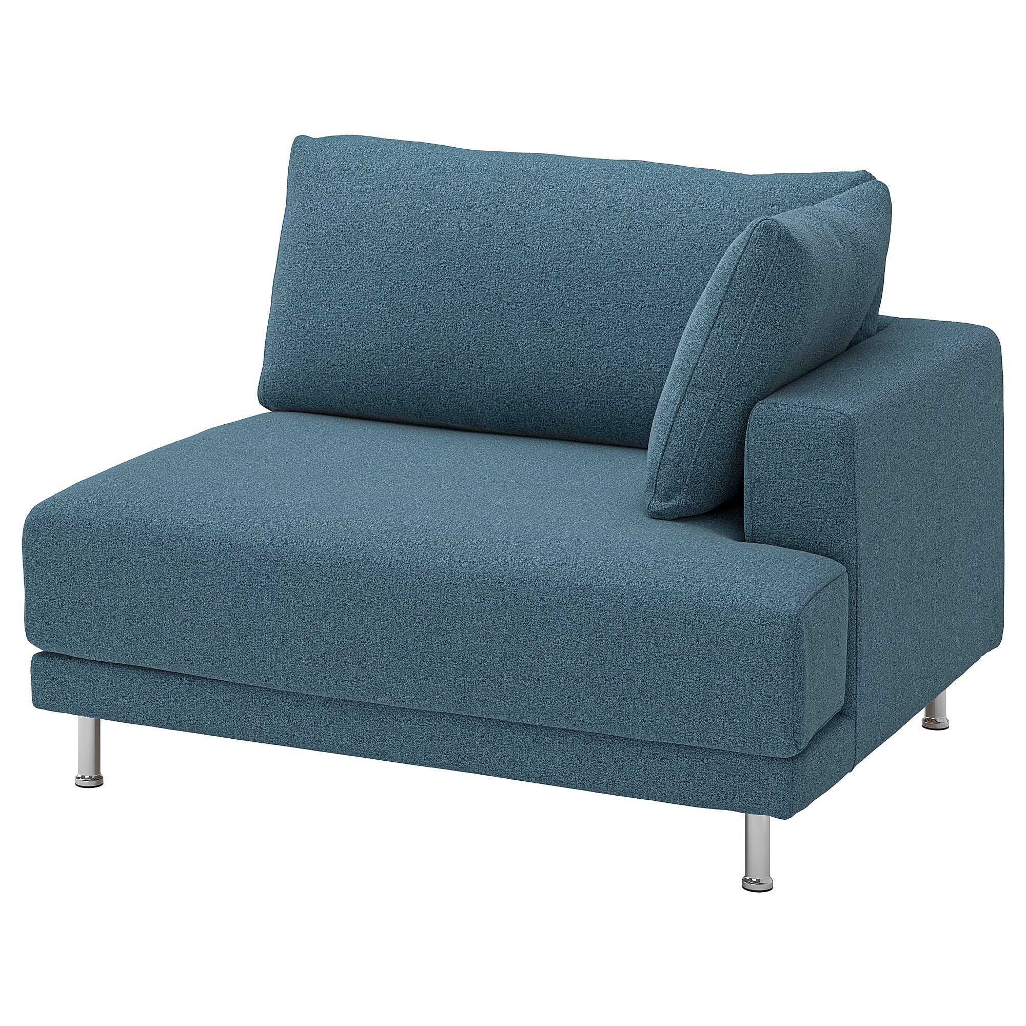 UPPÅKRA 1.5-seat module, with armrest right/Axvall dark grey-blue, 127x95x107 cm