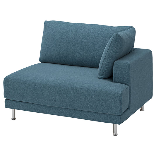 UPPÅKRA 1.5-seat module, with armrest right/Axvall dark grey-blue, 127x95x107 cm
