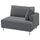 UPPÅKRA 1.5-seat module, with armrest right/Johanneshov dark grey, 127x95x107 cm