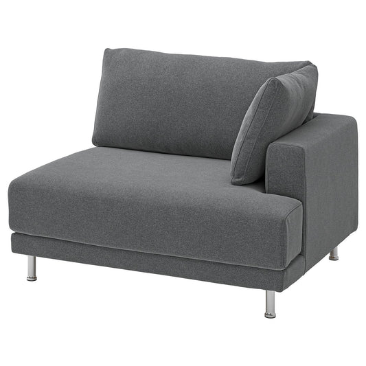 UPPÅKRA 1.5-seat module, with armrest right/Johanneshov dark grey, 127x95x107 cm