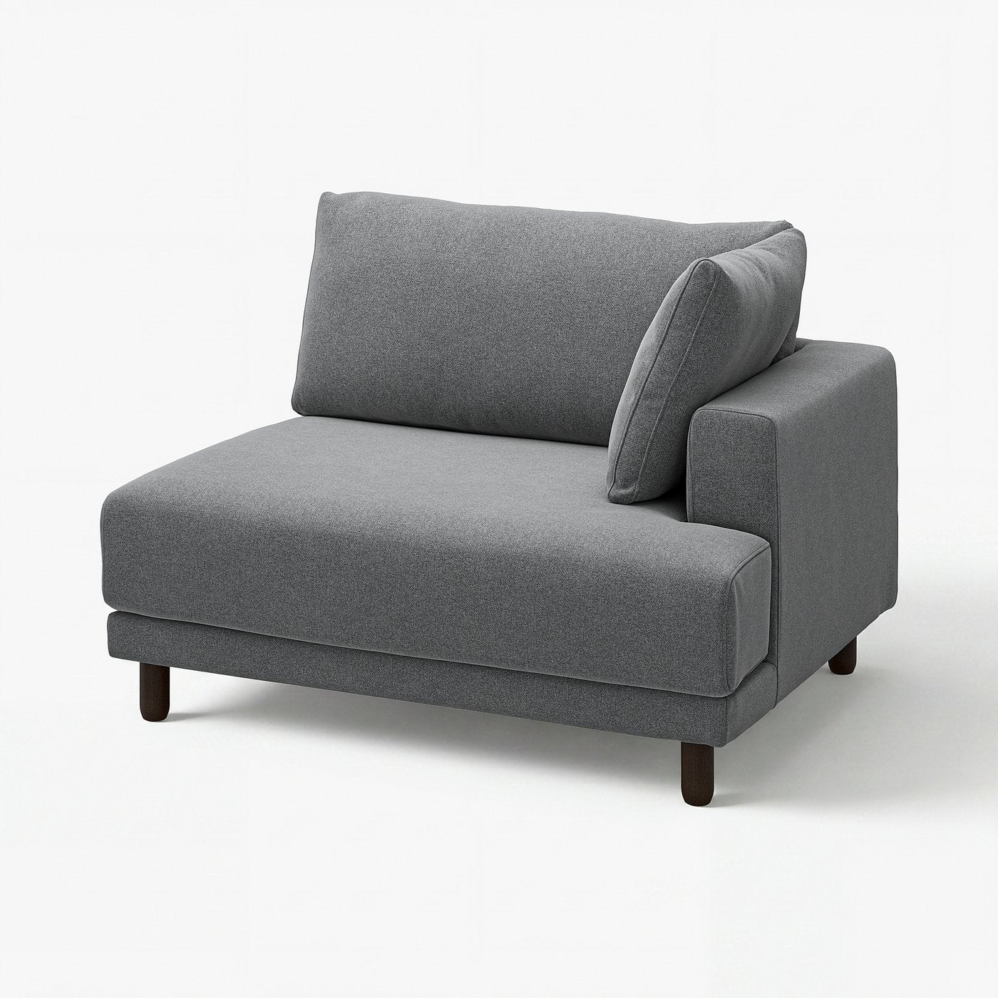 UPPÅKRA 1.5-seat module, with armrest right/Johanneshov dark grey, 127x95x107 cm
