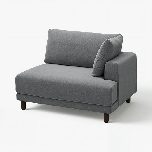 UPPÅKRA 1.5-seat module, with armrest right/Johanneshov dark grey, 127x95x107 cm