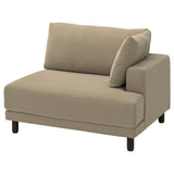 UPPÅKRA 1.5-seat module, with armrest right/Johanneshov brown-beige, 127x95x107 cm