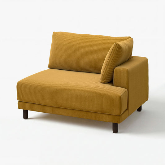 UPPÅKRA 1.5-seat module, with armrest right/Samsala yellow-brown, 127x95x107 cm