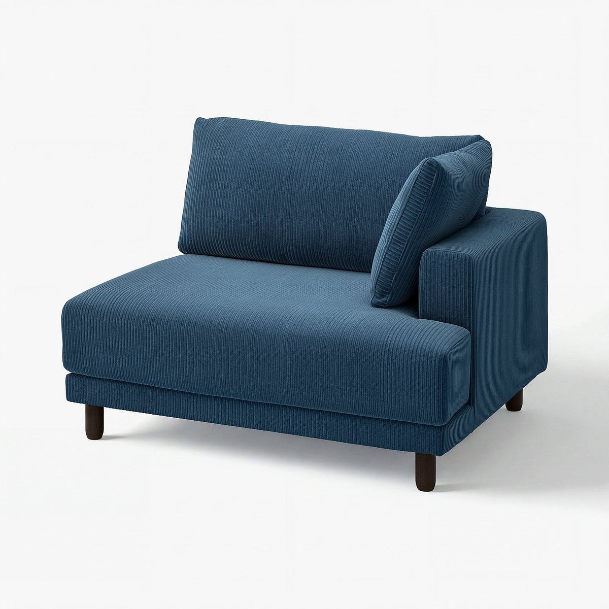 UPPÅKRA 1.5-seat module, with armrest right/Samsala dark blue, 127x95x107 cm
