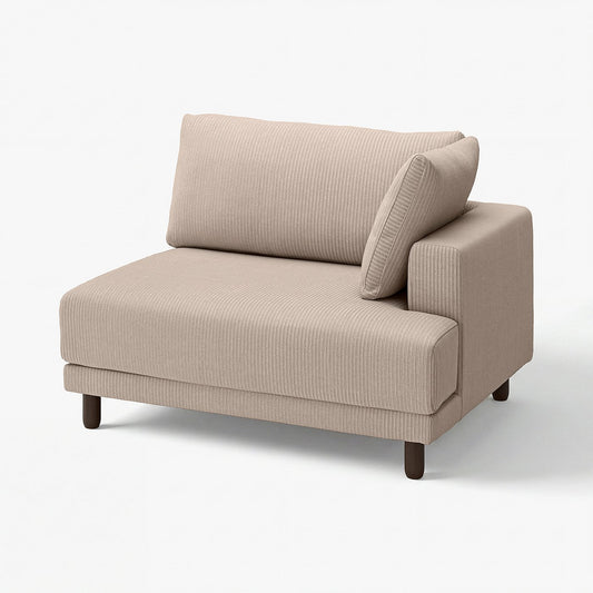 UPPÅKRA 1.5-seat module, with armrest right/Samsala grey-beige, 127x95x107 cm