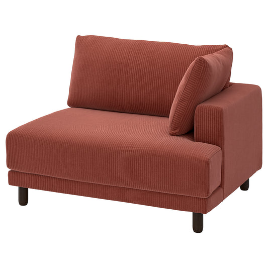 UPPÅKRA 1.5-seat module, with armrest right/Samsala brown-red, 127x95x107 cm