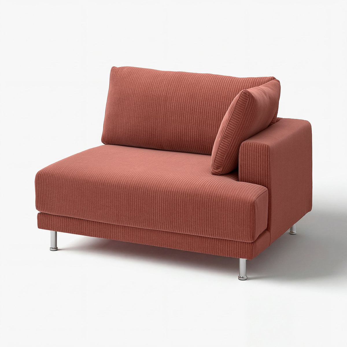 UPPÅKRA 1.5-seat module, with armrest right/Samsala brown-red, 127x95x107 cm