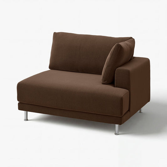 UPPÅKRA 1.5-seat module, with armrest right/Samsala dark brown, 127x95x107 cm