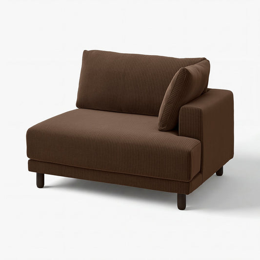 UPPÅKRA 1.5-seat module, with armrest right/Samsala dark brown, 127x95x107 cm