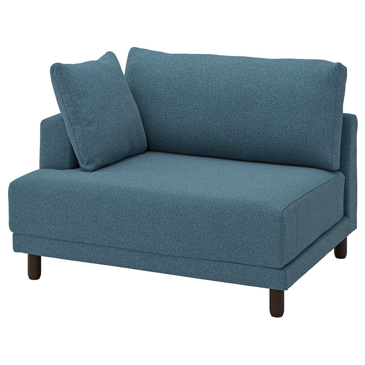 UPPÅKRA 1.5-seat module, with armrest left/Axvall dark grey-blue, 127x95x107 cm