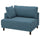 UPPÅKRA 1.5-seat module, with armrest left/Axvall dark grey-blue, 127x95x107 cm