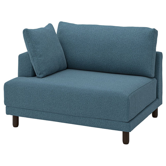 UPPÅKRA 1.5-seat module, with armrest left/Axvall dark grey-blue, 127x95x107 cm