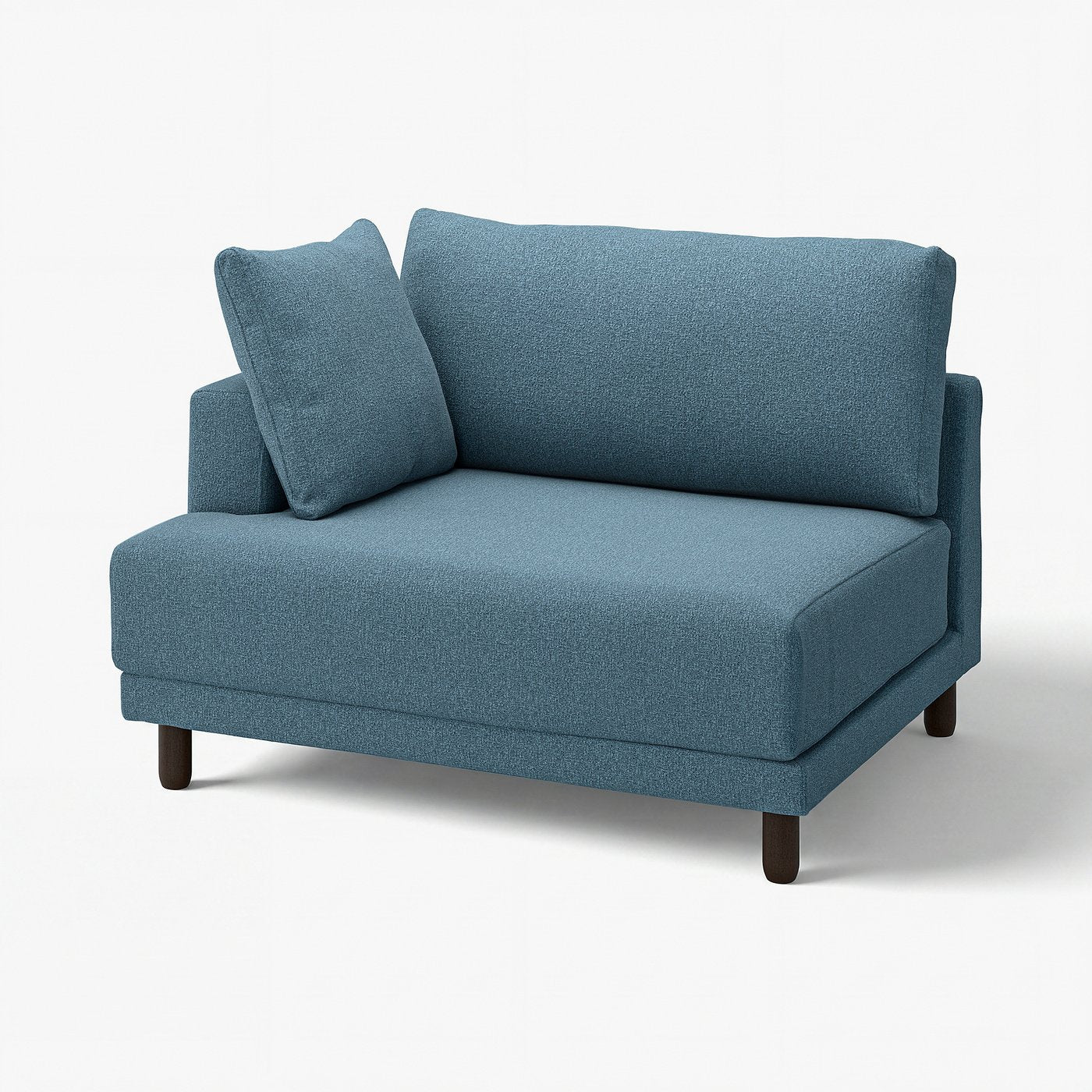 UPPÅKRA 1.5-seat module, with armrest left/Axvall dark grey-blue, 127x95x107 cm