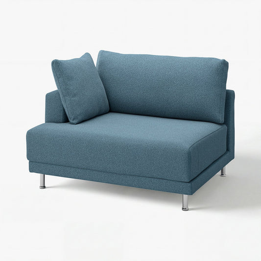 UPPÅKRA 1.5-seat module, with armrest left/Axvall dark grey-blue, 127x95x107 cm