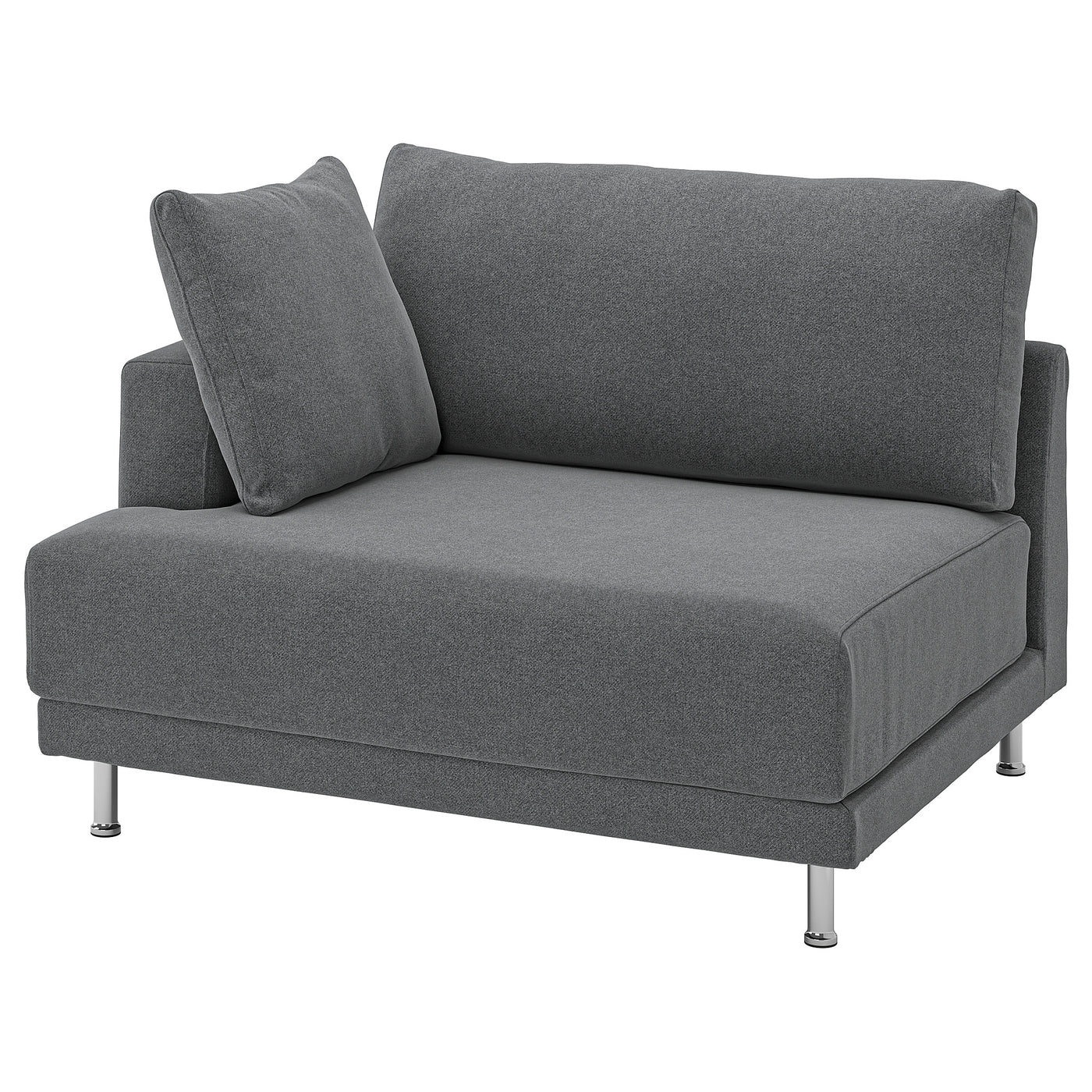 UPPÅKRA 1.5-seat module, with armrest left/Johanneshov dark grey, 127x95x107 cm