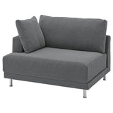 UPPÅKRA 1.5-seat module, with armrest left/Johanneshov dark grey, 127x95x107 cm