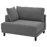 UPPÅKRA 1.5-seat module, with armrest left/Johanneshov dark grey, 127x95x107 cm