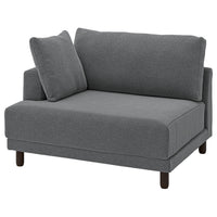 UPPÅKRA 1.5-seat module, with armrest left/Johanneshov dark grey, 127x95x107 cm