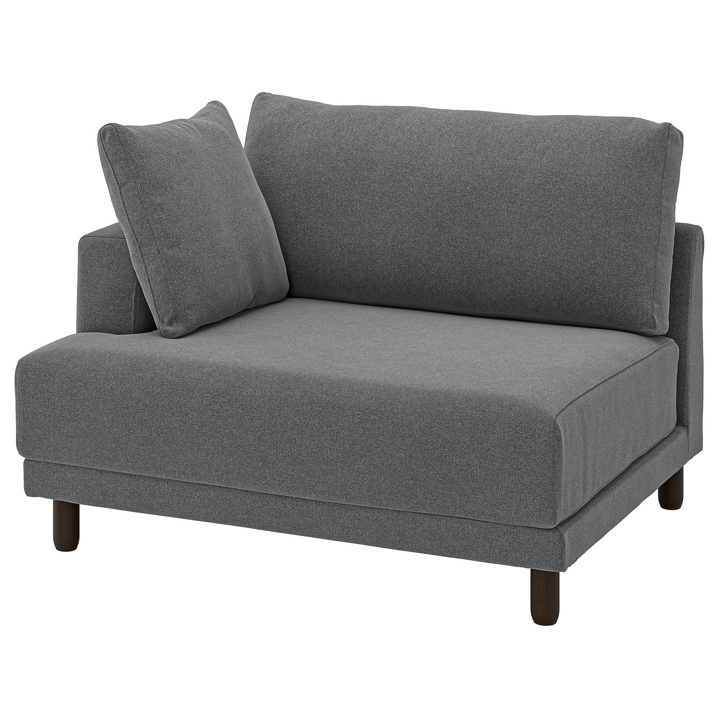 UPPÅKRA 1.5-seat module, with armrest left/Johanneshov dark grey, 127x95x107 cm