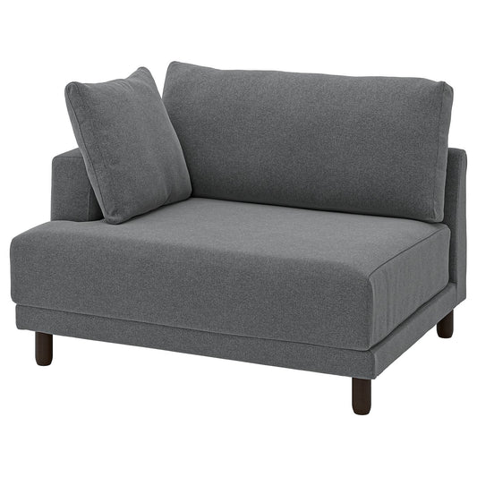 UPPÅKRA 1.5-seat module, with armrest left/Johanneshov dark grey, 127x95x107 cm