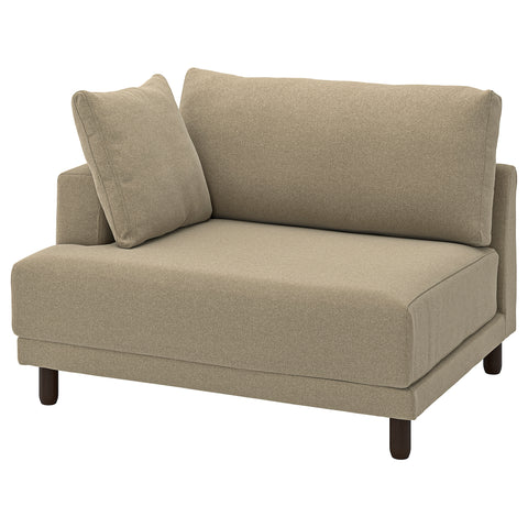 UPPÅKRA 1.5-seat module, with armrest left/Johanneshov brown-beige, 127x14x107 cm