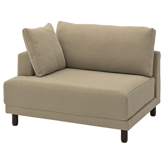UPPÅKRA 1.5-seat module, with armrest left/Johanneshov brown-beige, 127x95x107 cm