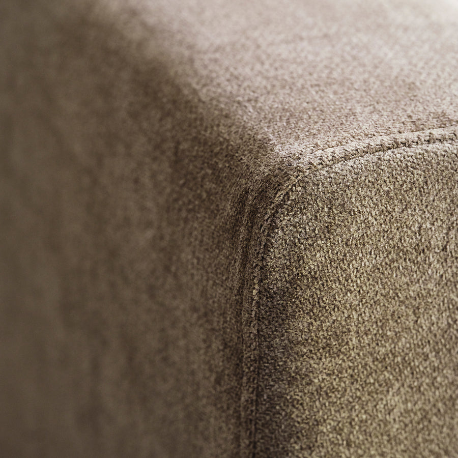 UPPÅKRA 1.5-seat module, with armrest left/Johanneshov brown-beige, 127x14x107 cm