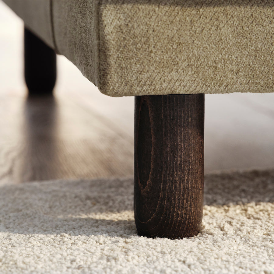 UPPÅKRA 1.5-seat module, with armrest left/Johanneshov brown-beige, 127x14x107 cm
