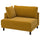 UPPÅKRA 1.5-seat module, with armrest left/Samsala yellow-brown, 127x95x107 cm