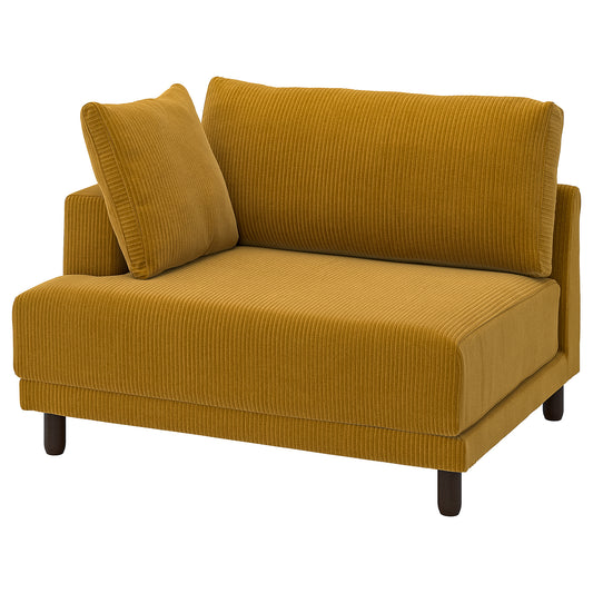 UPPÅKRA 1.5-seat module, with armrest left/Samsala yellow-brown, 127x95x107 cm