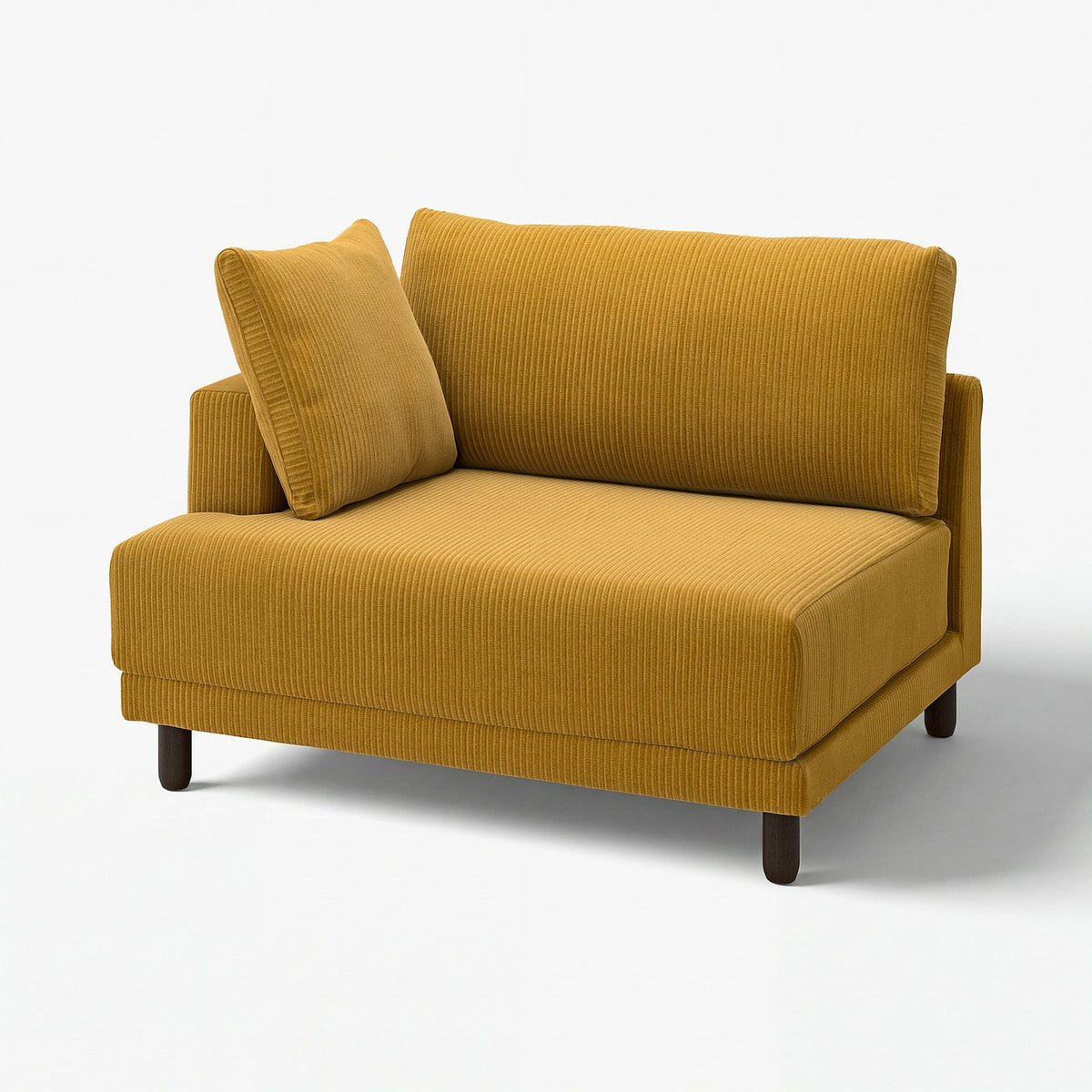 UPPÅKRA 1.5-seat module, with armrest left/Samsala yellow-brown, 127x95x107 cm