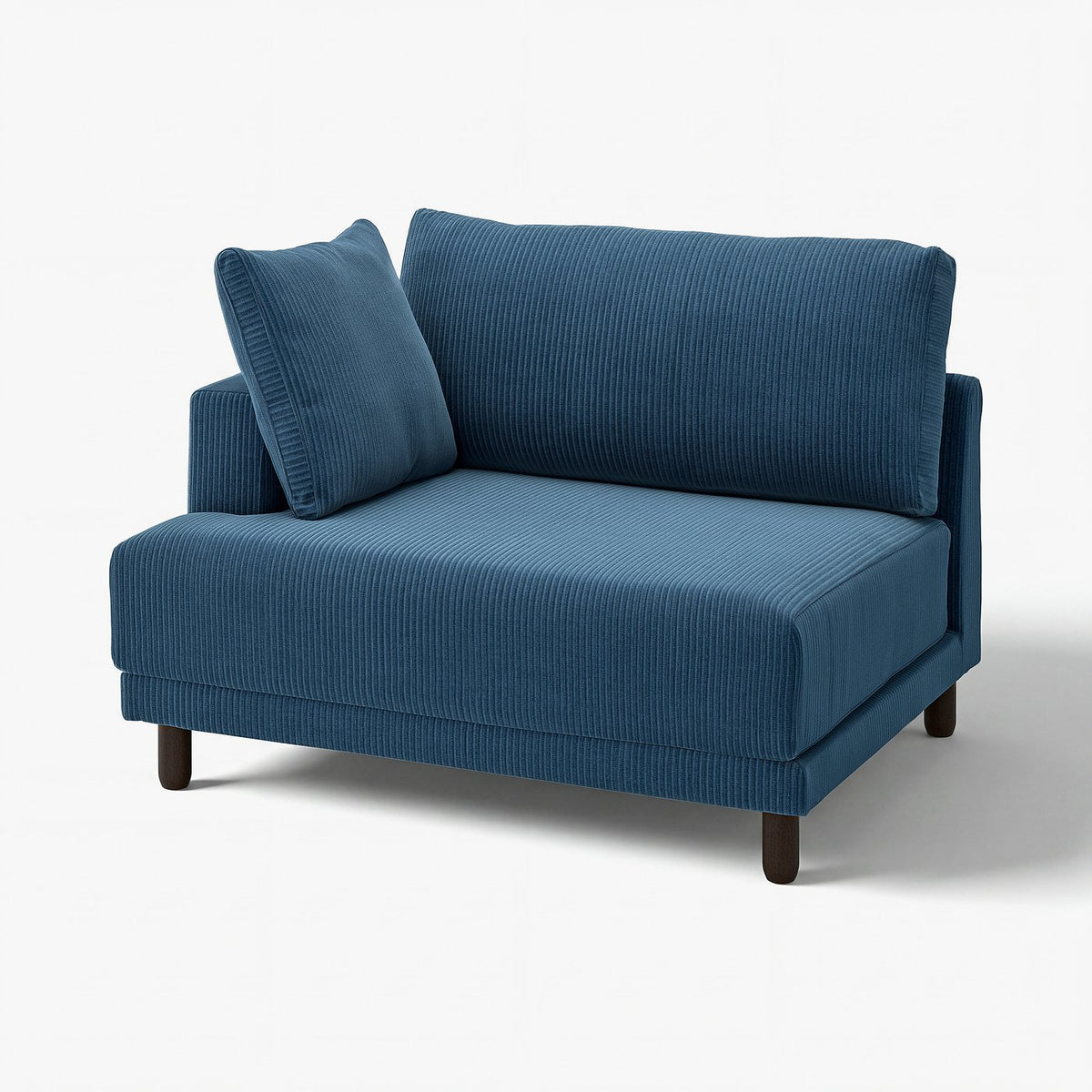 UPPÅKRA 1.5-seat module, with armrest left/Samsala dark blue, 127x95x107 cm