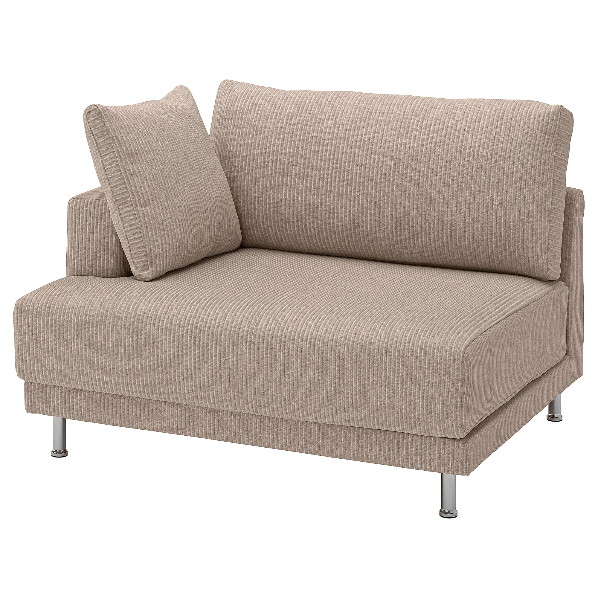 UPPÅKRA 1.5-seat module, with armrest left/Samsala grey-beige, 127x95x107 cm